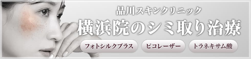 品川スキンクリニック 横浜院のシミ取り治療 フォトシルクプラス・ピコレーザー・トラネキサム酸