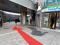 左斜め方向に向かって高架をくぐります。【画像】