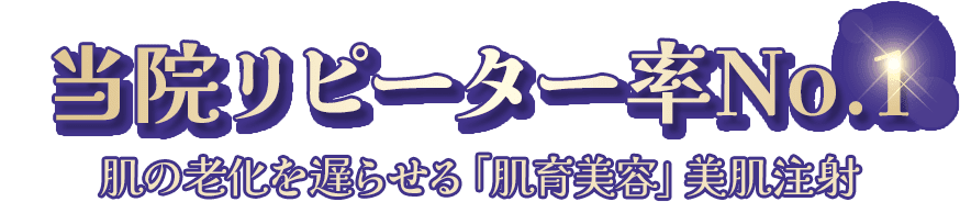 当院人気No.1 肌老化を食い止める肌育美容「美肌注射」
