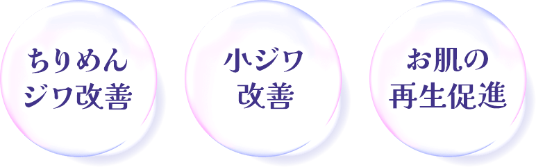 小ジワやちりめんジワなどを改善してお肌を細胞レベルで再生します