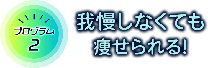 プログラム2 無理をしないで痩せる！