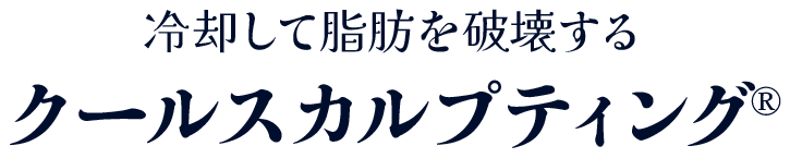 脂肪細胞を凍らせて破壊 クールスカルプティング&reg;