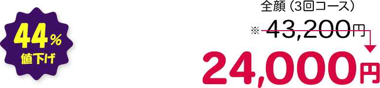 全顔（3回コース） 44％値下げ
