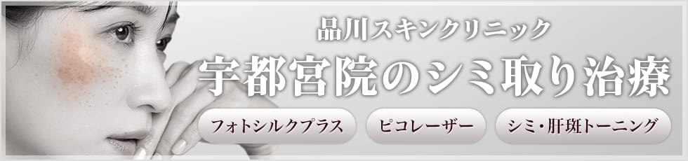 品川スキンクリニック 宇都宮院のシミ取り治療 フォトシルクプラス・ピコレーザー・シミ・肝斑トーニング