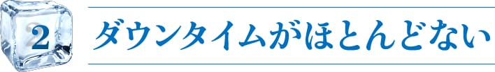 ダウンタイムがほとんどない